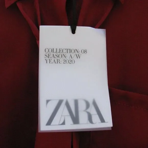 NWT ZARA Limited Edition Satin Shirt Dress - Picture 8 of 8